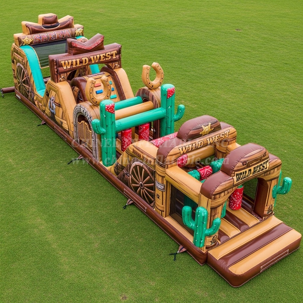 T7-4067 Wild West Theme Inflatable Obstacle Course