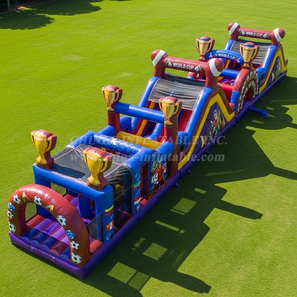 T7-4076 World Cup Theme Inflatable Obstacle Course