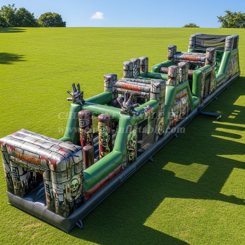 T7-4084 Zombie Theme Inflatable Obstacle Course