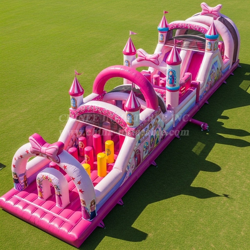 T7-4105 Barbie Theme Inflatable Obstacle Course