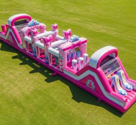 T7-4107 Barbie Theme Inflatable Obstacle Course