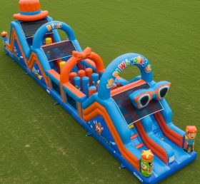 T7-4124 Blippi Wonders Theme Inflatable Obstacle Course