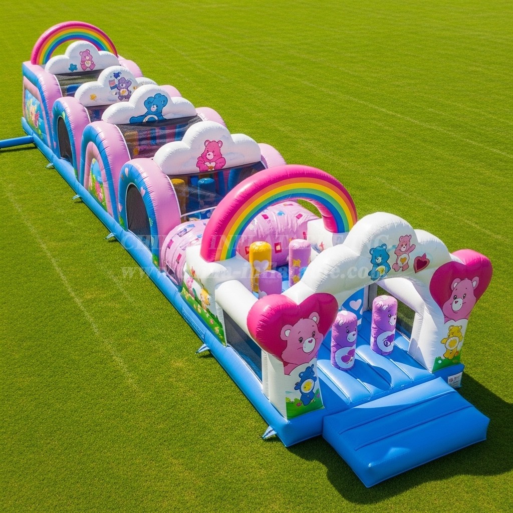 T7-4137 Care Bears Theme Inflatable Obstacle Course