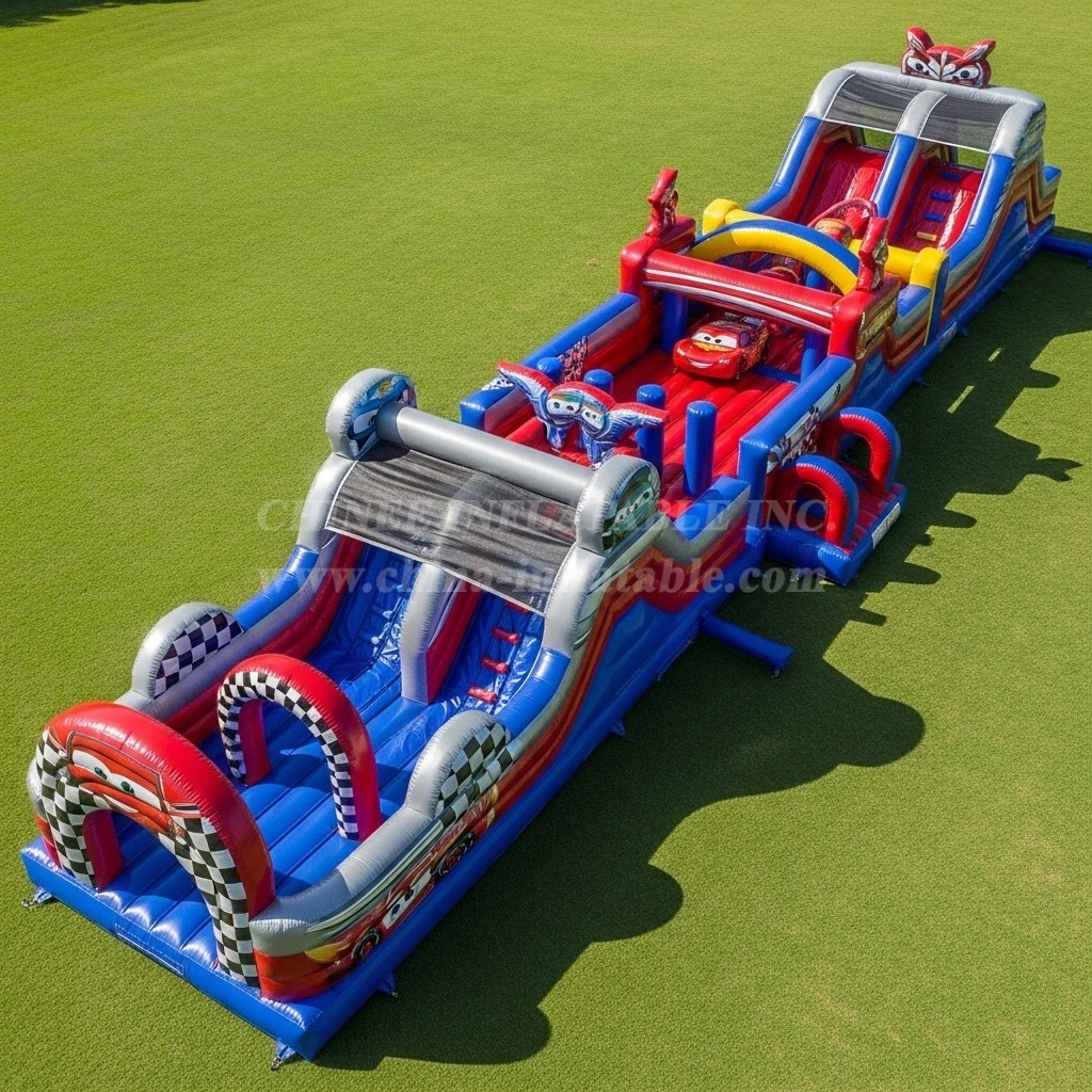 T7-4143 Cars Theme Inflatable Obstacle Course