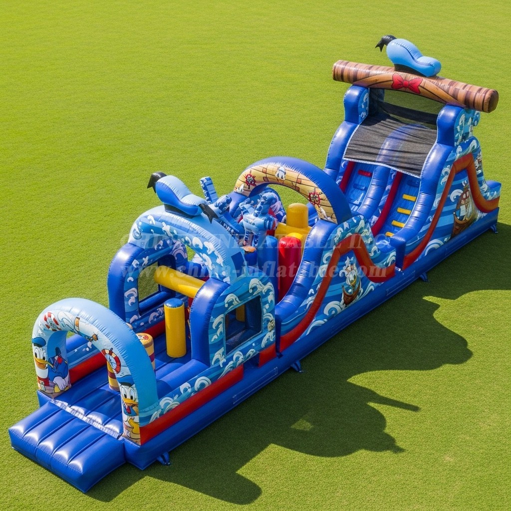 T7-4155 Donald Duck Theme Inflatable Obstacle Course