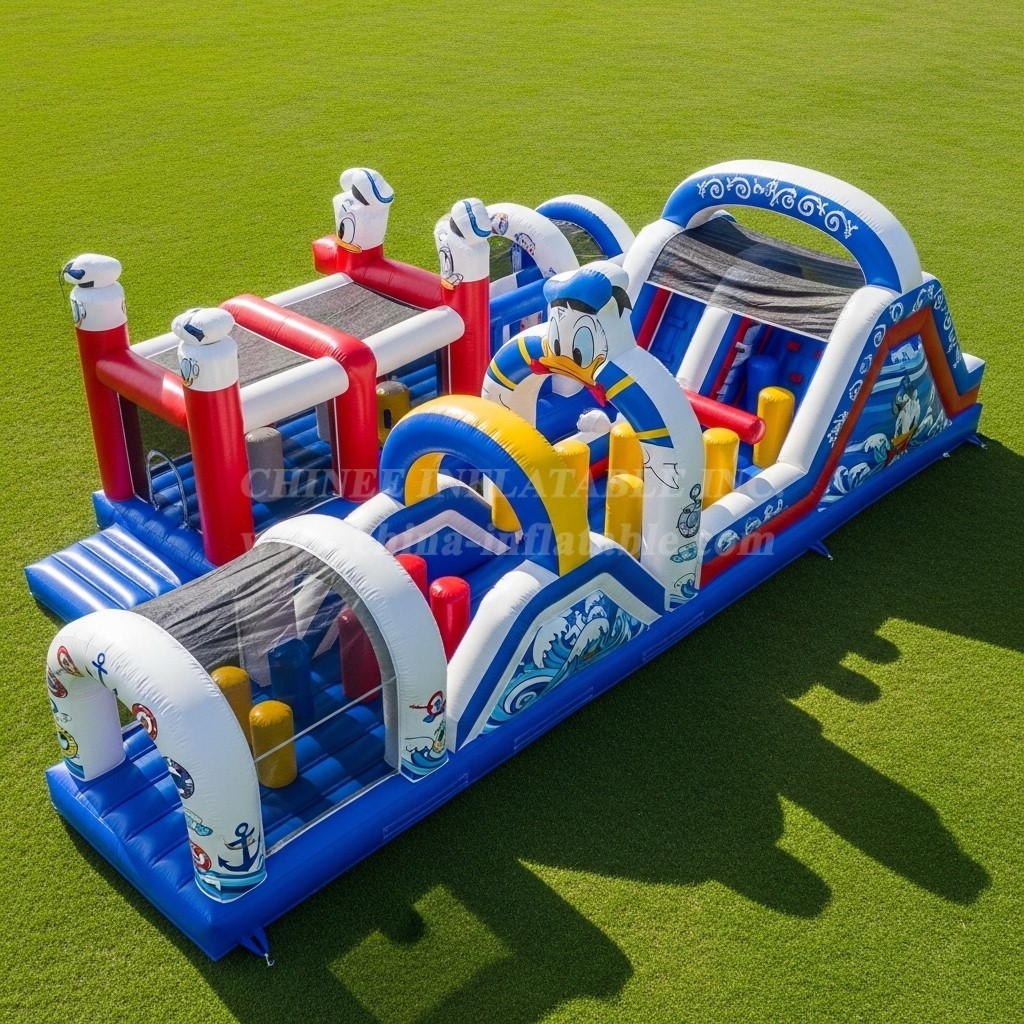 T7-4156 Donald Duck Theme Inflatable Obstacle Course