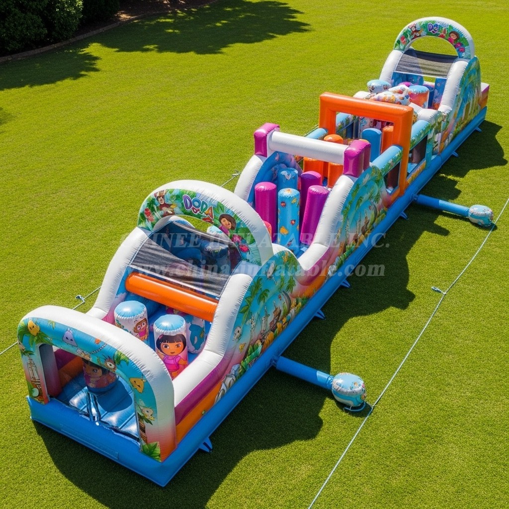 T7-4163 Dora Theme Inflatable Obstacle Course