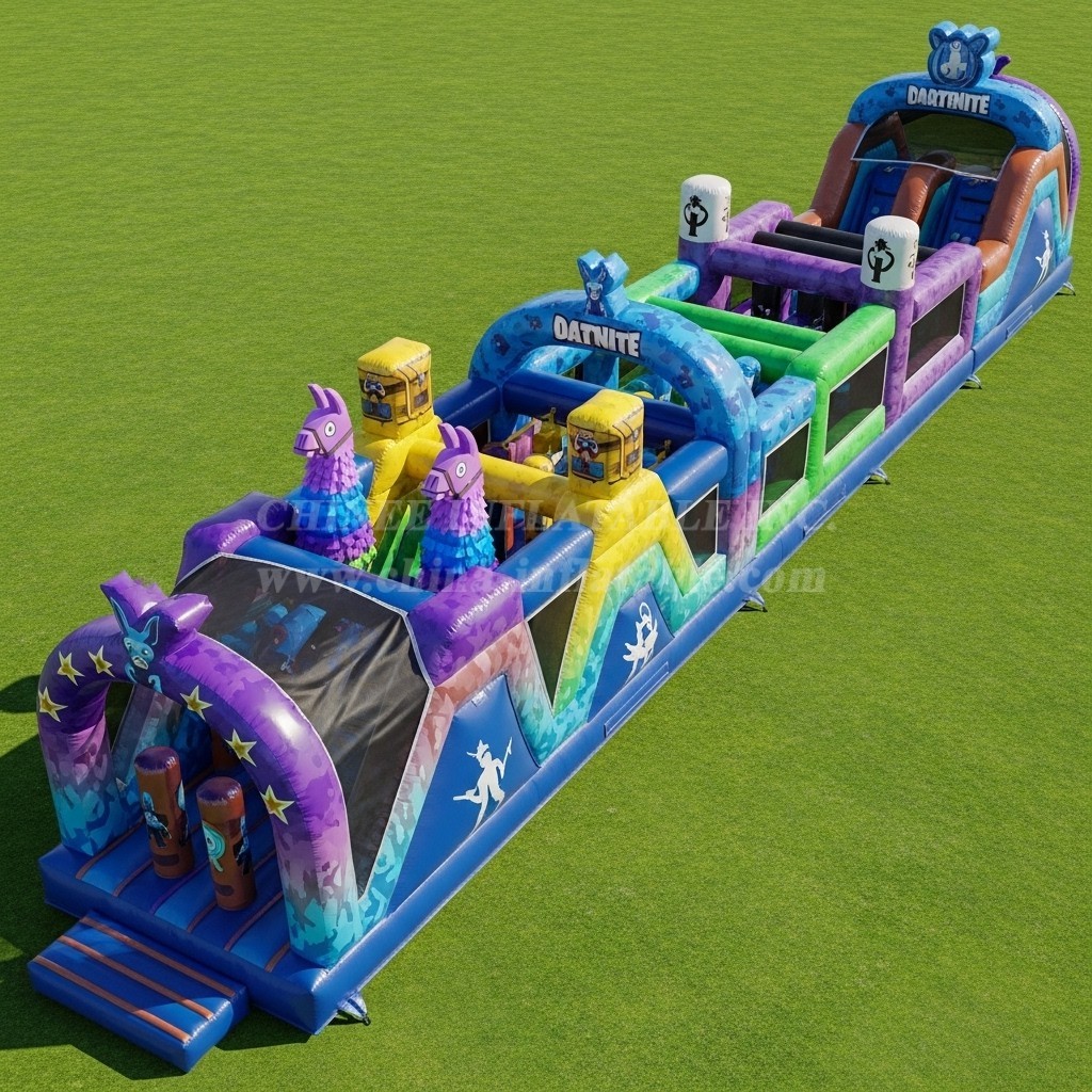 T7-4173 Fortnite Theme Inflatable Obstacle Course
