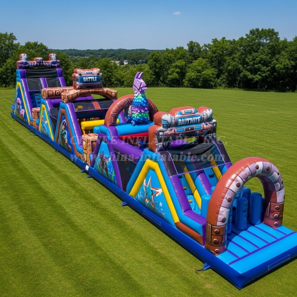 T7-4176 Fortnite Theme Inflatable Obstacle Course