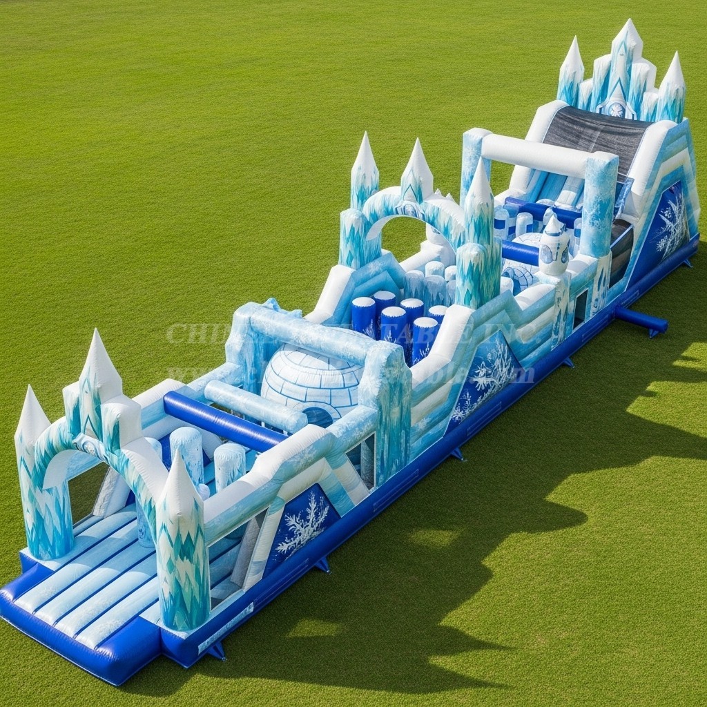 T7-4177 Frozen Theme Inflatable Obstacle Course