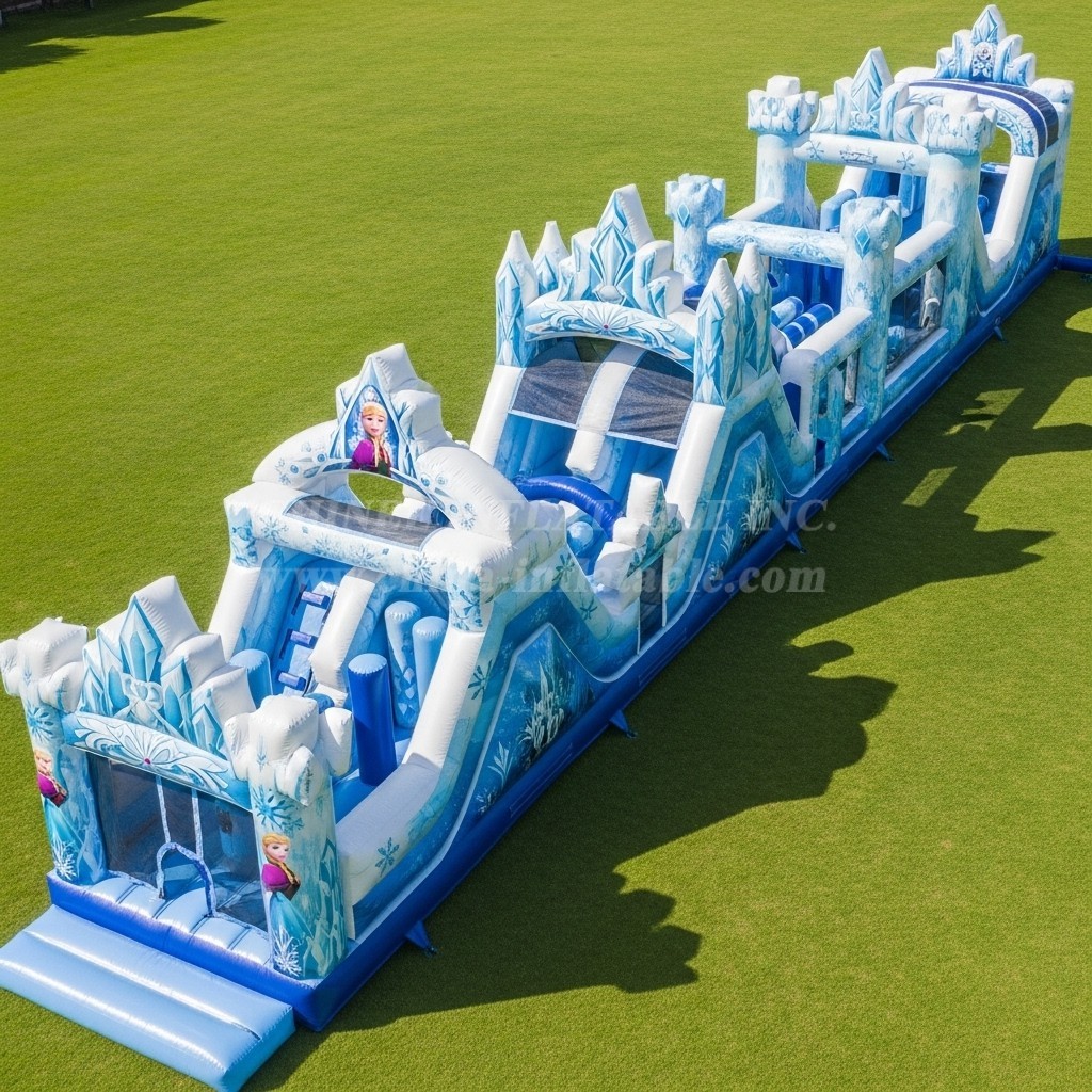 T7-4180 Frozen Theme Inflatable Obstacle Course