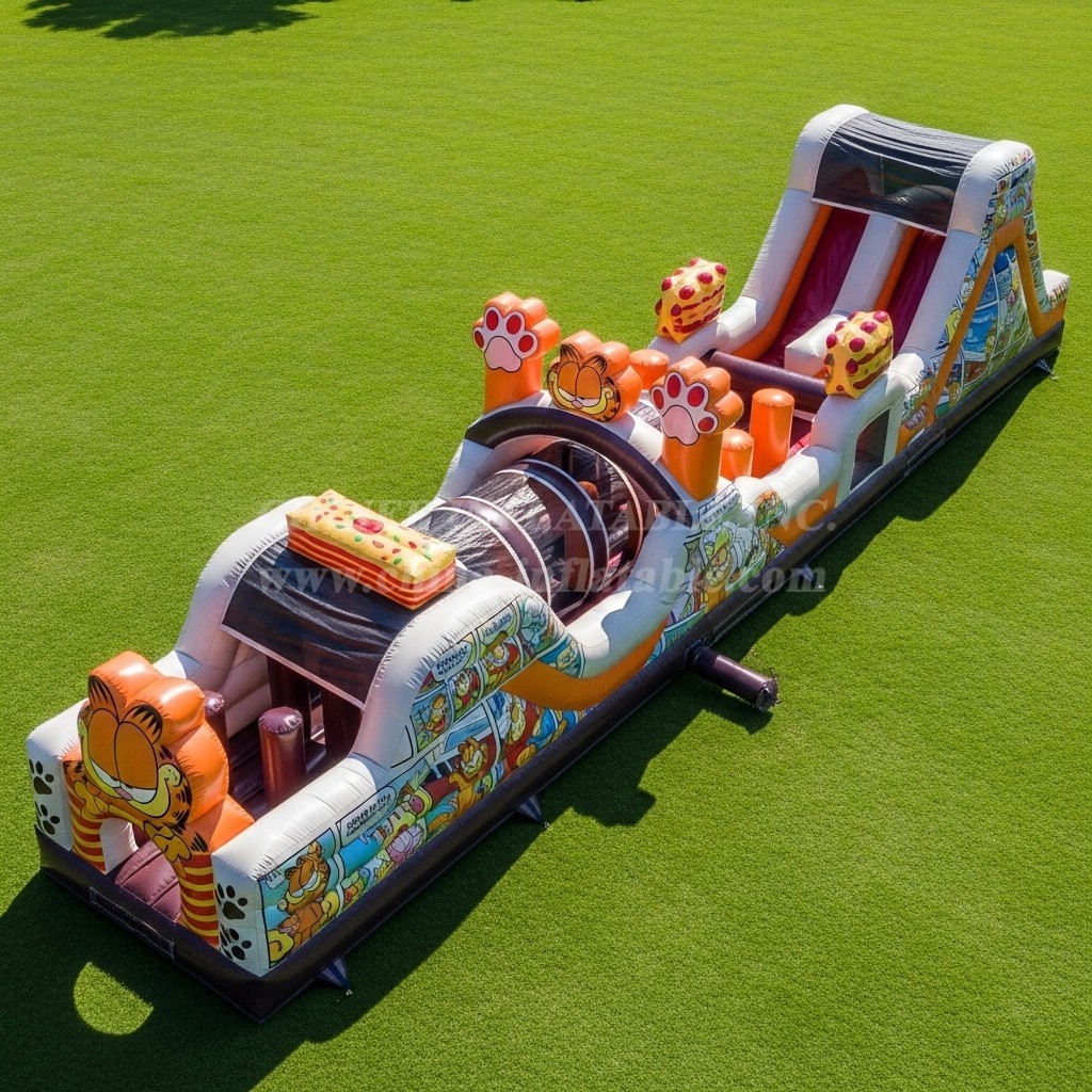 T7-4181 Garfield Theme Inflatable Obstacle Course