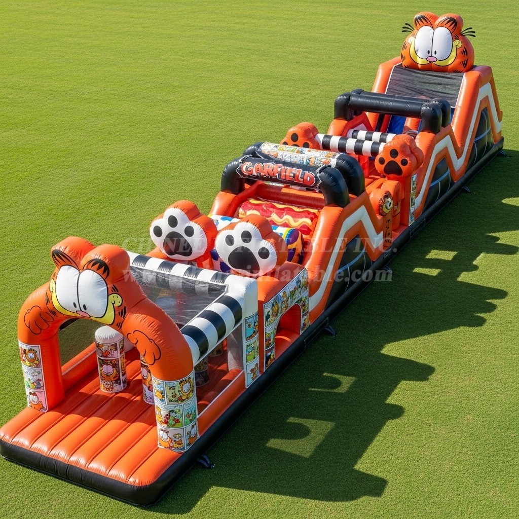 T7-4183 Garfield Theme Inflatable Obstacle Course