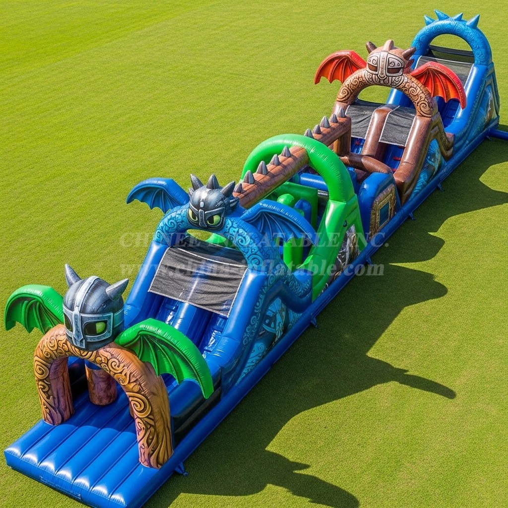 T7-4204 How to Train Your Dragon Theme Inflatable Obstacle Course