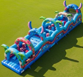 T7-4216 Lilo & Stitch Theme Inflatable Obstacle Course