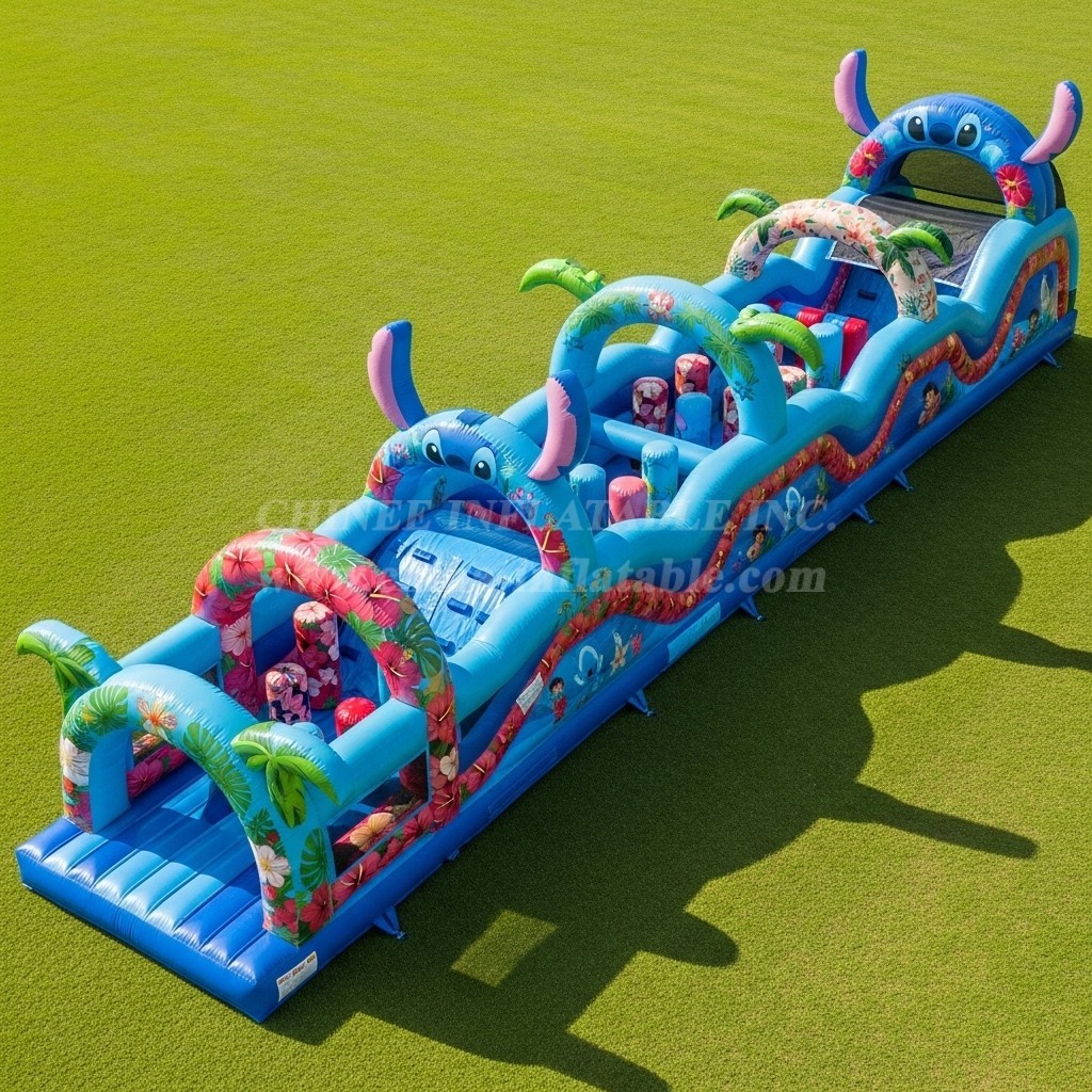 T7-4216 Lilo & Stitch Theme Inflatable Obstacle Course