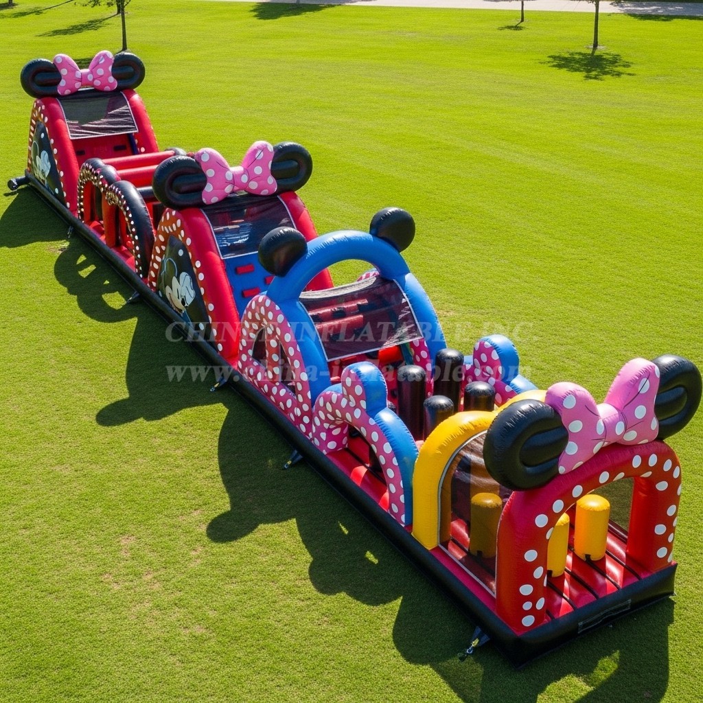 T7-4242 Mickey & Minnie Theme Inflatable Obstacle Course