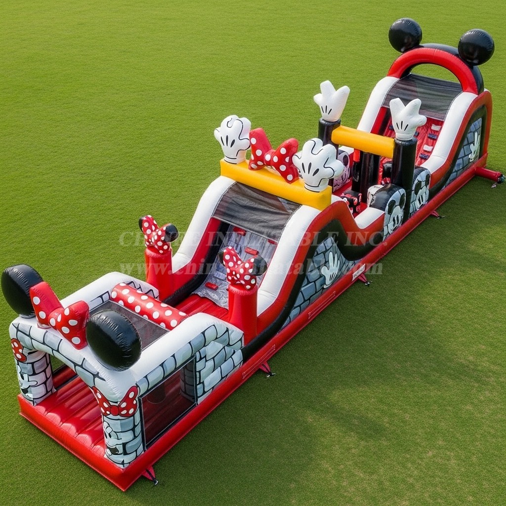 T7-4245 Mickey & Minnie Theme Inflatable Obstacle Course
