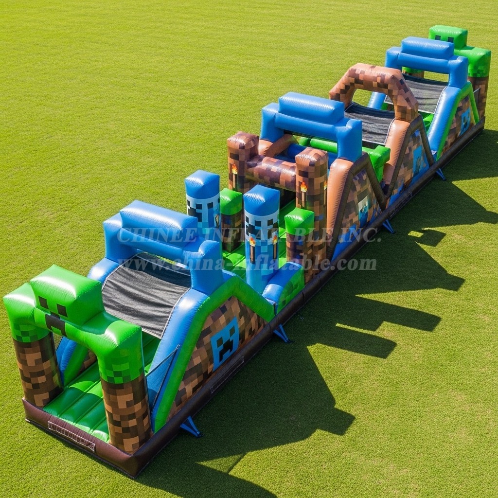 T7-4252 Minecraft Theme Inflatable Obstacle Course