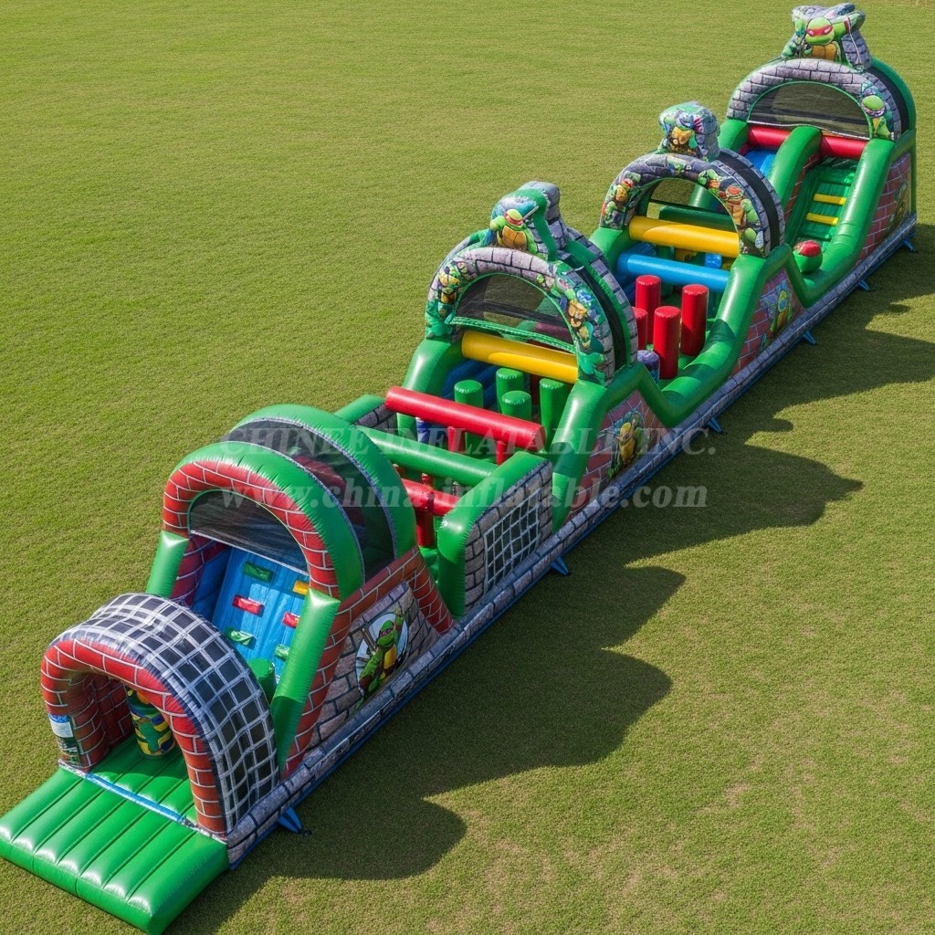 T7-4287 Ninja Turtles Theme Inflatable Obstacle Course