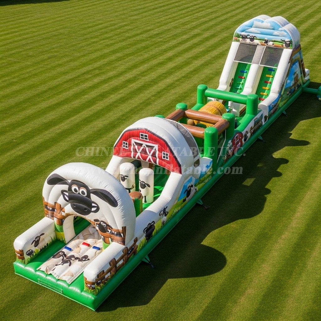 T7-4343 Shaun the Sheep Theme Inflatable Obstacle Course