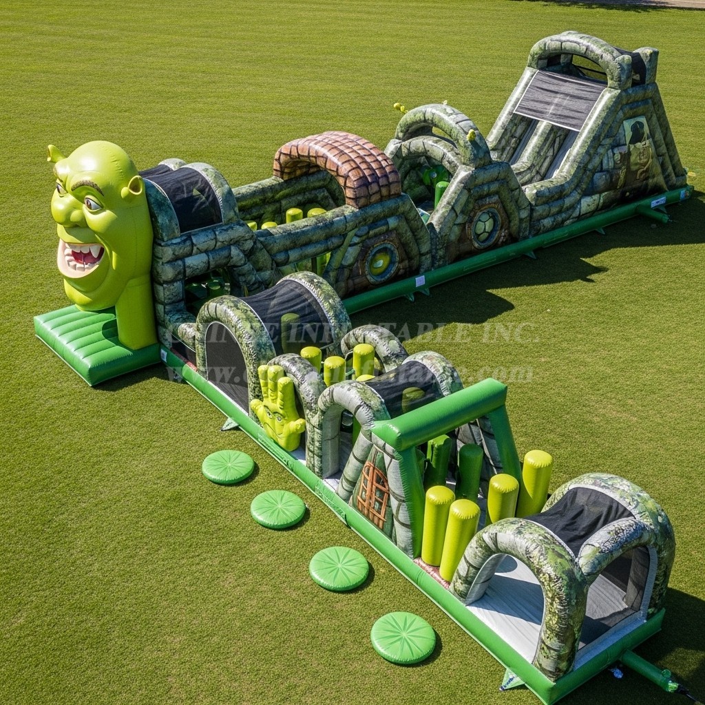 T7-4350 Shrek Theme Inflatable Obstacle Course