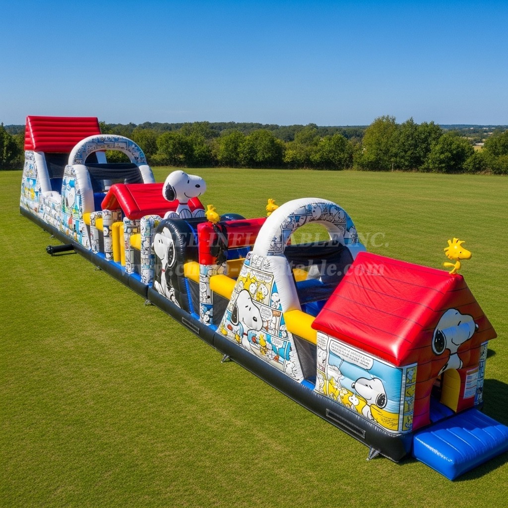 T7-4359 Snoopy Theme Inflatable Obstacle Course