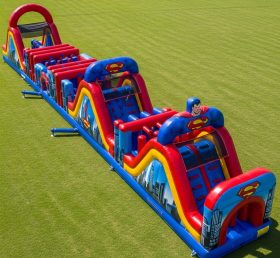 T7-4383 Superman Theme Inflatable Obstacle Course