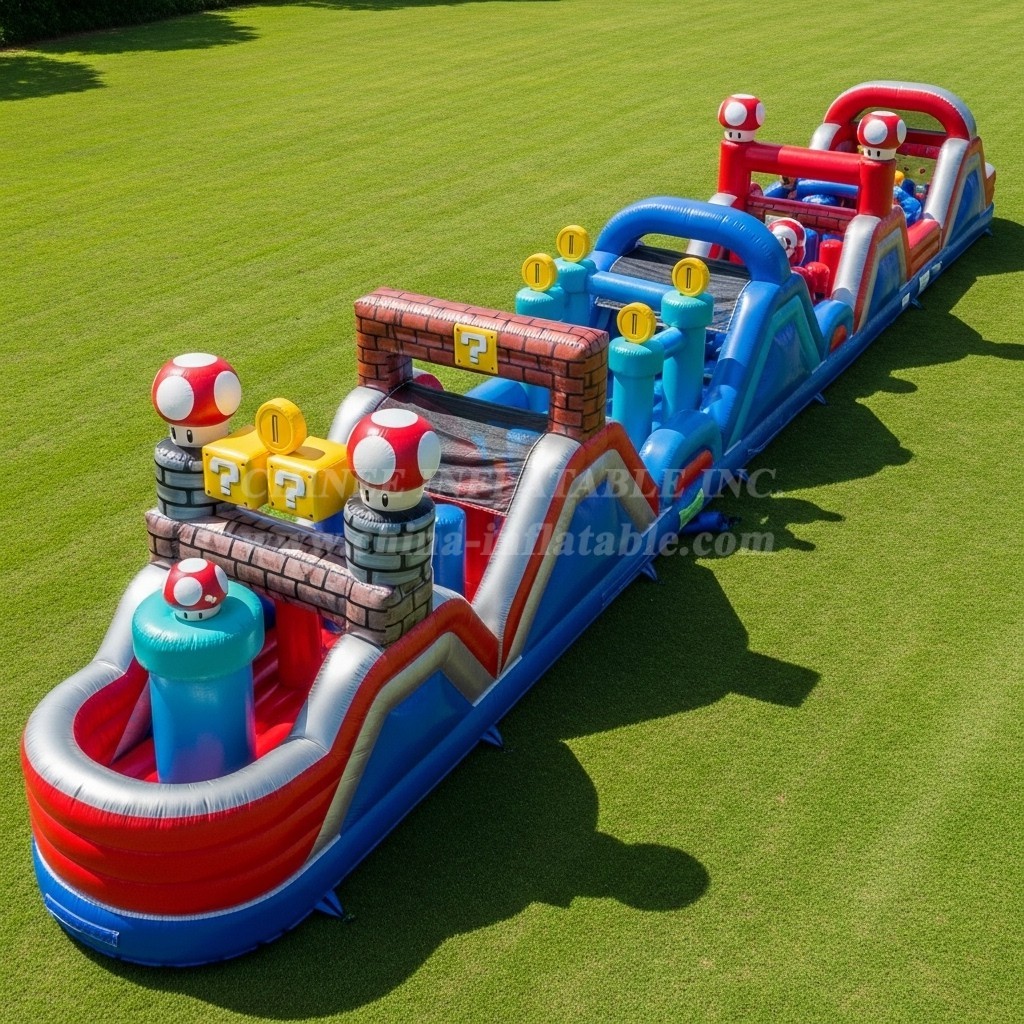 T7-4384 Super Mario Theme Inflatable Obstacle Course