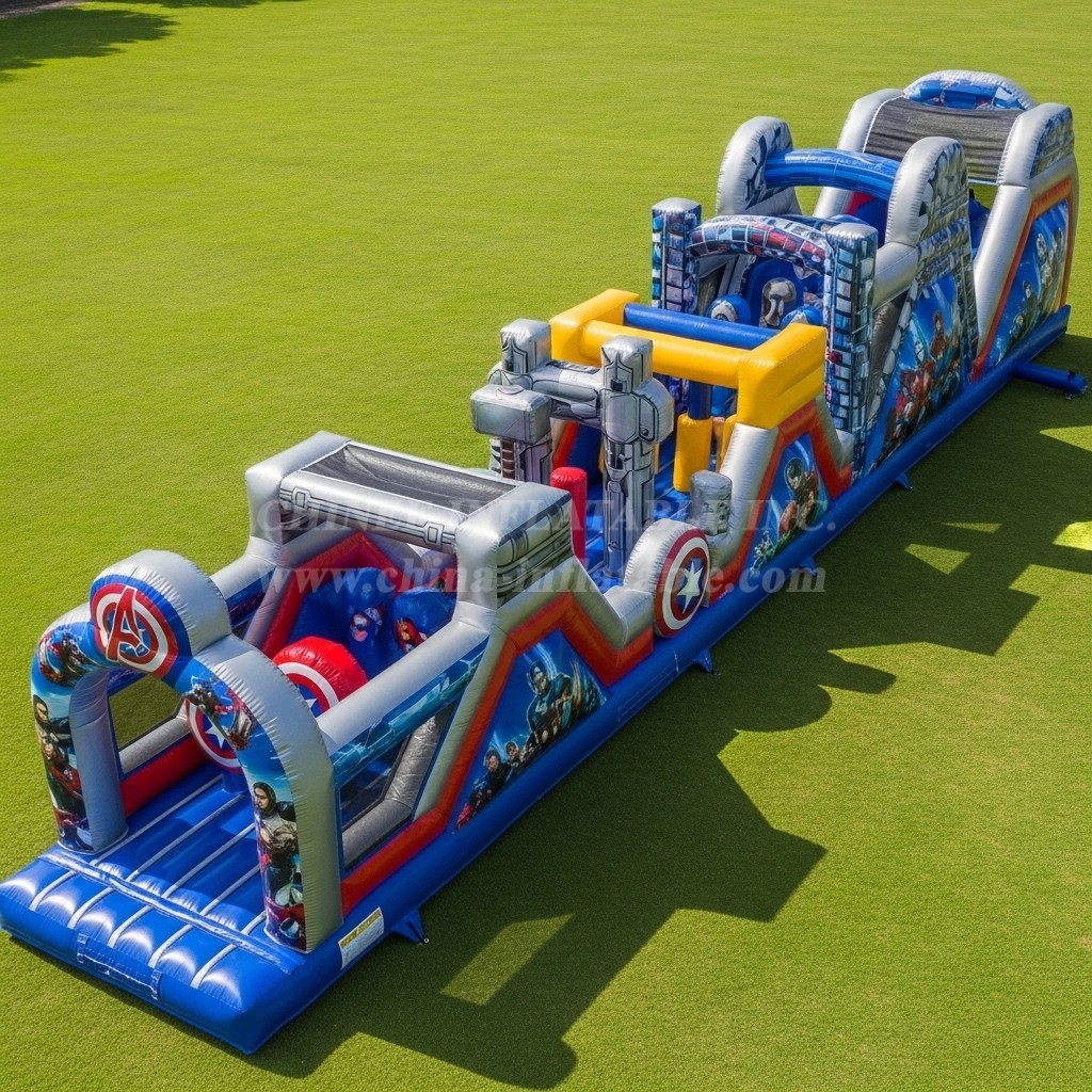 T7-4397 The Avengers Theme Inflatable Obstacle Course