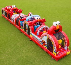 T7-4427 Tickle Me Elmo Theme Inflatable Obstacle Course