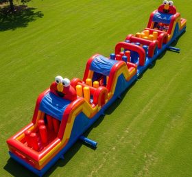T7-4428 Tickle Me Elmo Theme Inflatable Obstacle Course