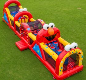 T7-4429 Tickle Me Elmo Theme Inflatable Obstacle Course