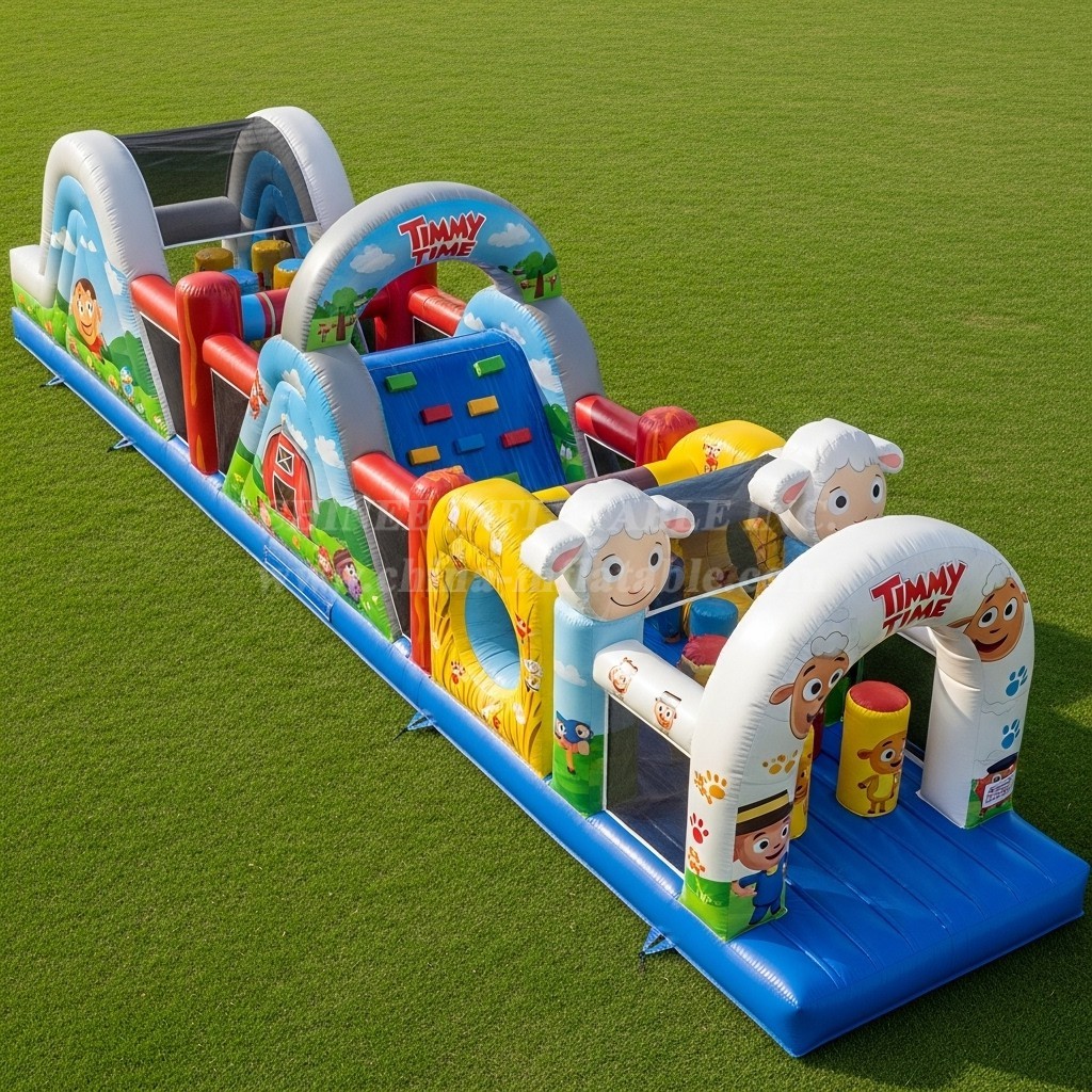 T7-4431 Timmy Time Theme Inflatable Obstacle Course