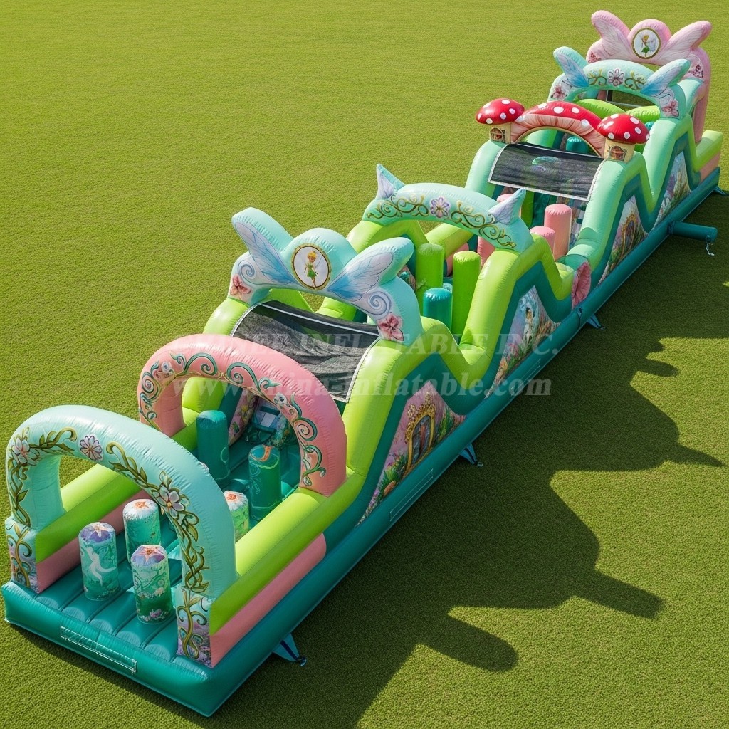 T7-4434 Tinker Bell Theme Inflatable Obstacle Course