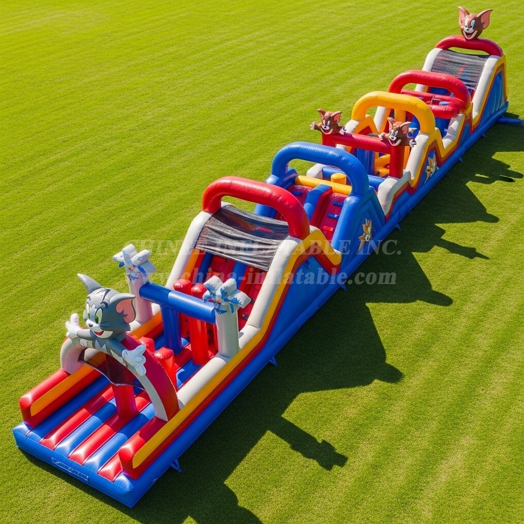 T7-4445 Tom and Jerry Theme Inflatable Obstacle Course