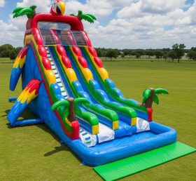 T8-5424 Parrot Theme Inflatable Water Slide