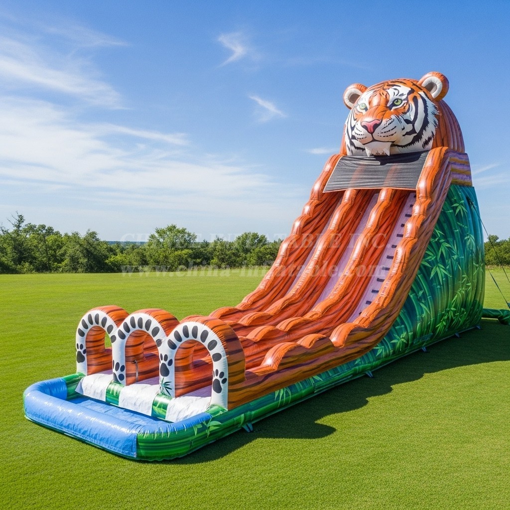 T8-5432 Tiger Theme Inflatable Water Slide