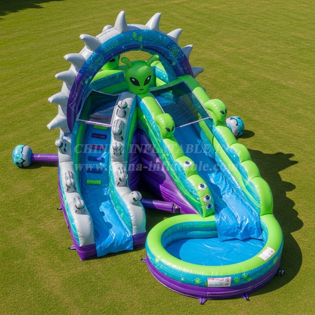 T8-5441 Alien Theme Inflatable Water Slide