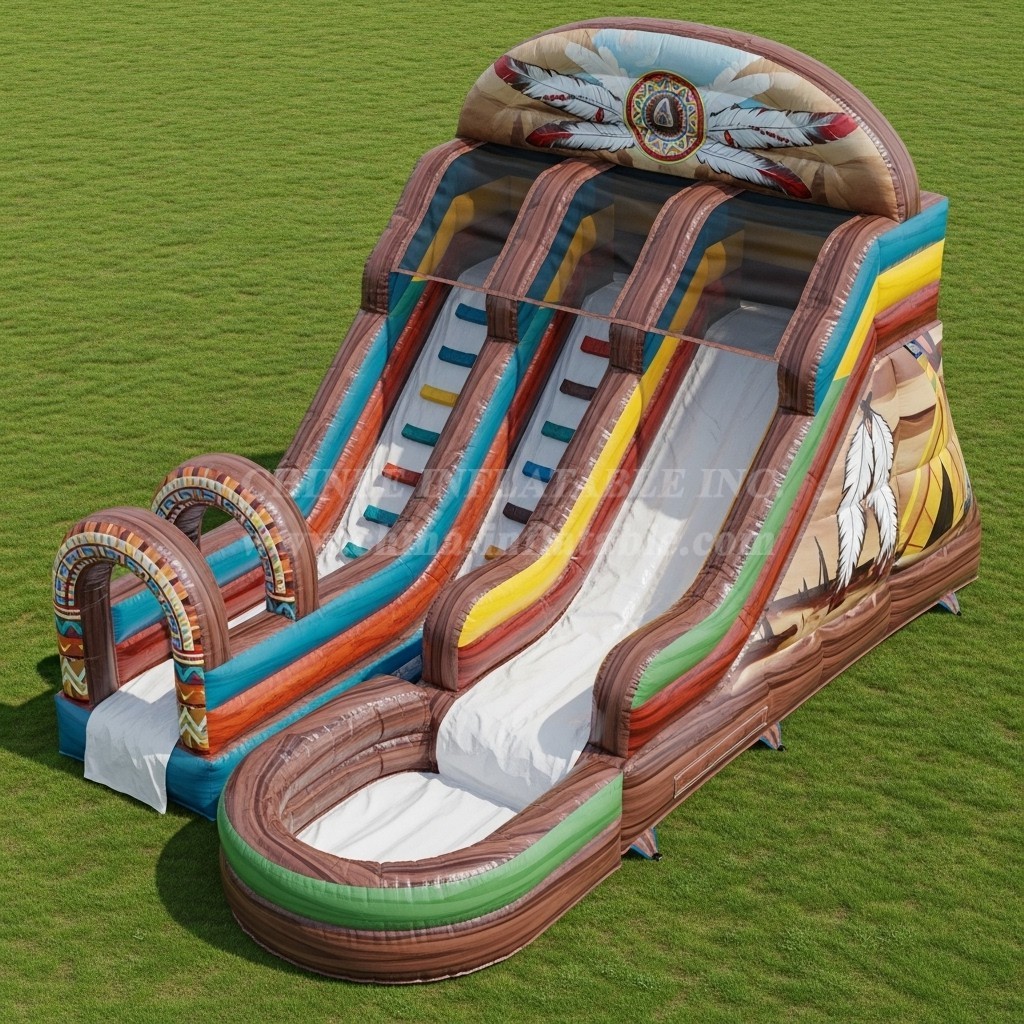 T8-5444 American Indian Theme Inflatable Water Slide