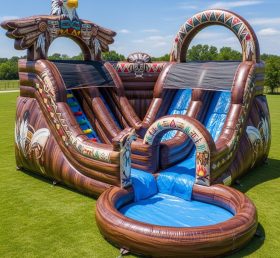 T8-5446 American Indian Theme Inflatable Water Slide