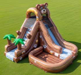 T8-5455 Bear Theme Inflatable Water Slide