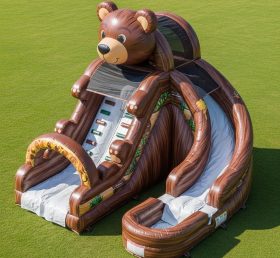 T8-5457 Bear Theme Inflatable Water Slide