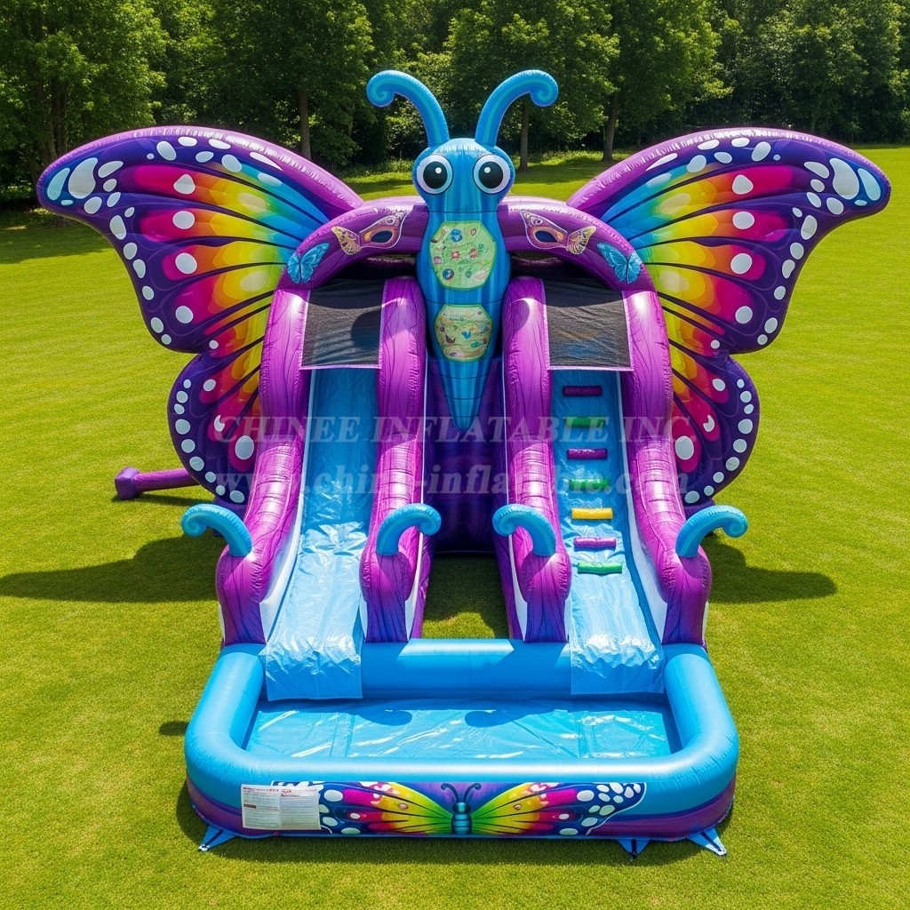 T8-5466 Butterfly Theme Inflatable Water Slide