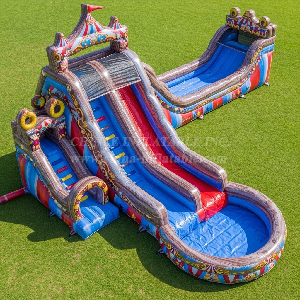 T8-5495 Circus Theme Inflatable Water Slide