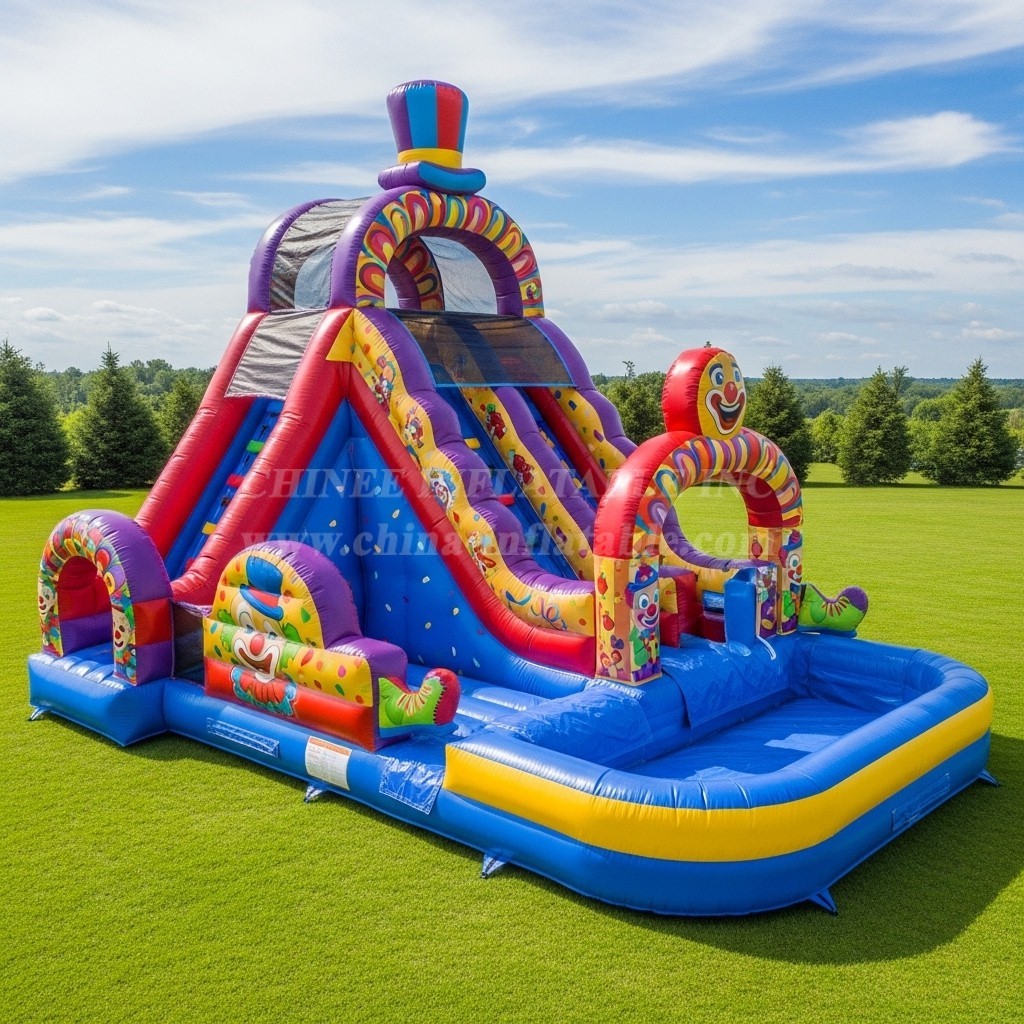 T8-5499 Clown Theme Inflatable Water Slide