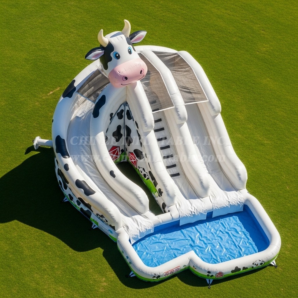 T8-5505 Cow Theme Inflatable Water Slide