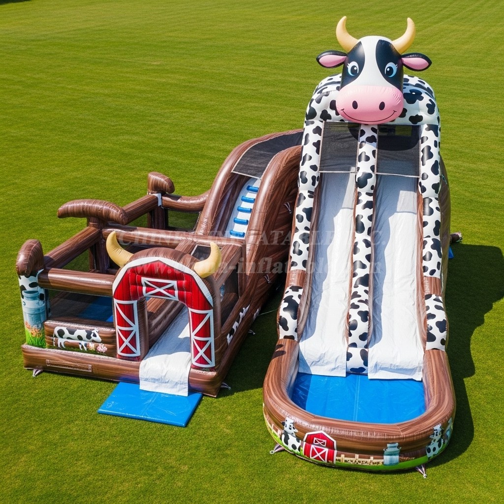 T8-5508 Cow Theme Inflatable Water Slide