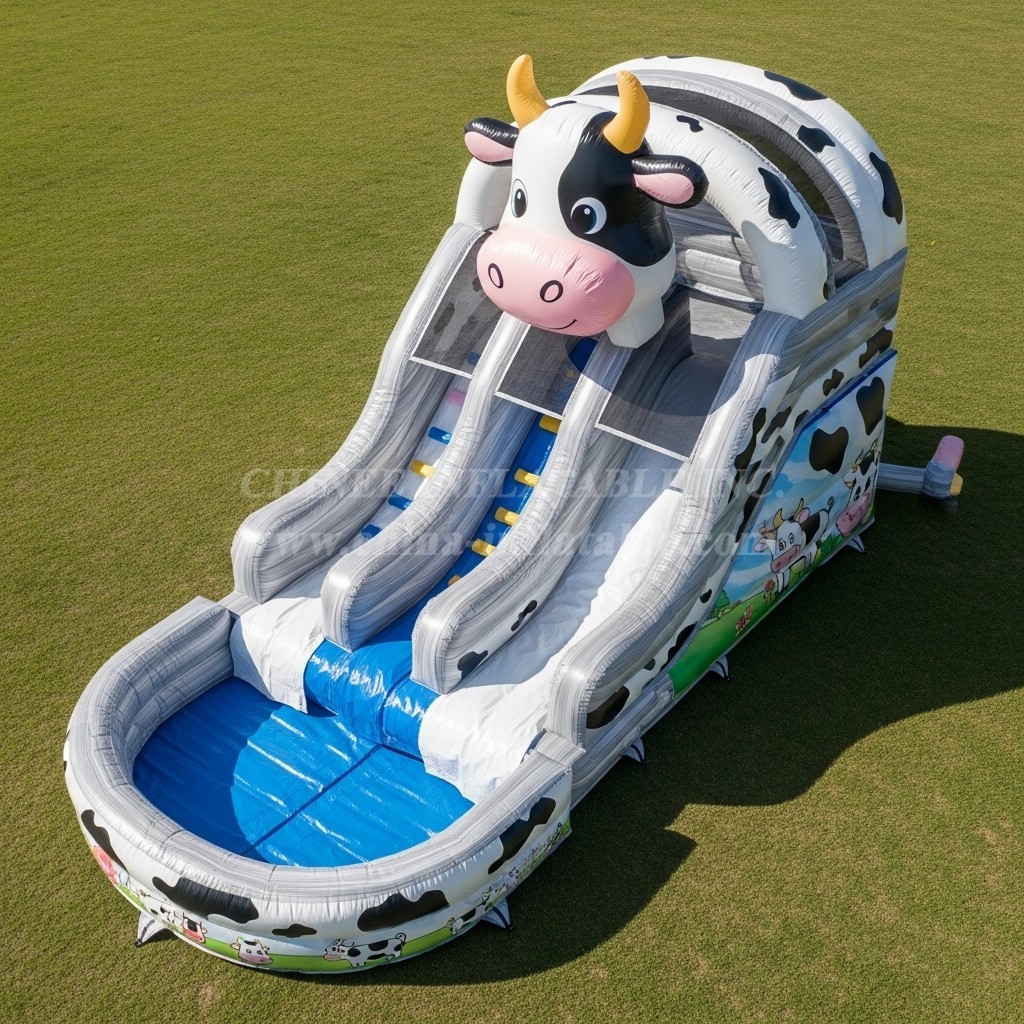 T8-5509 Cow Theme Inflatable Water Slide