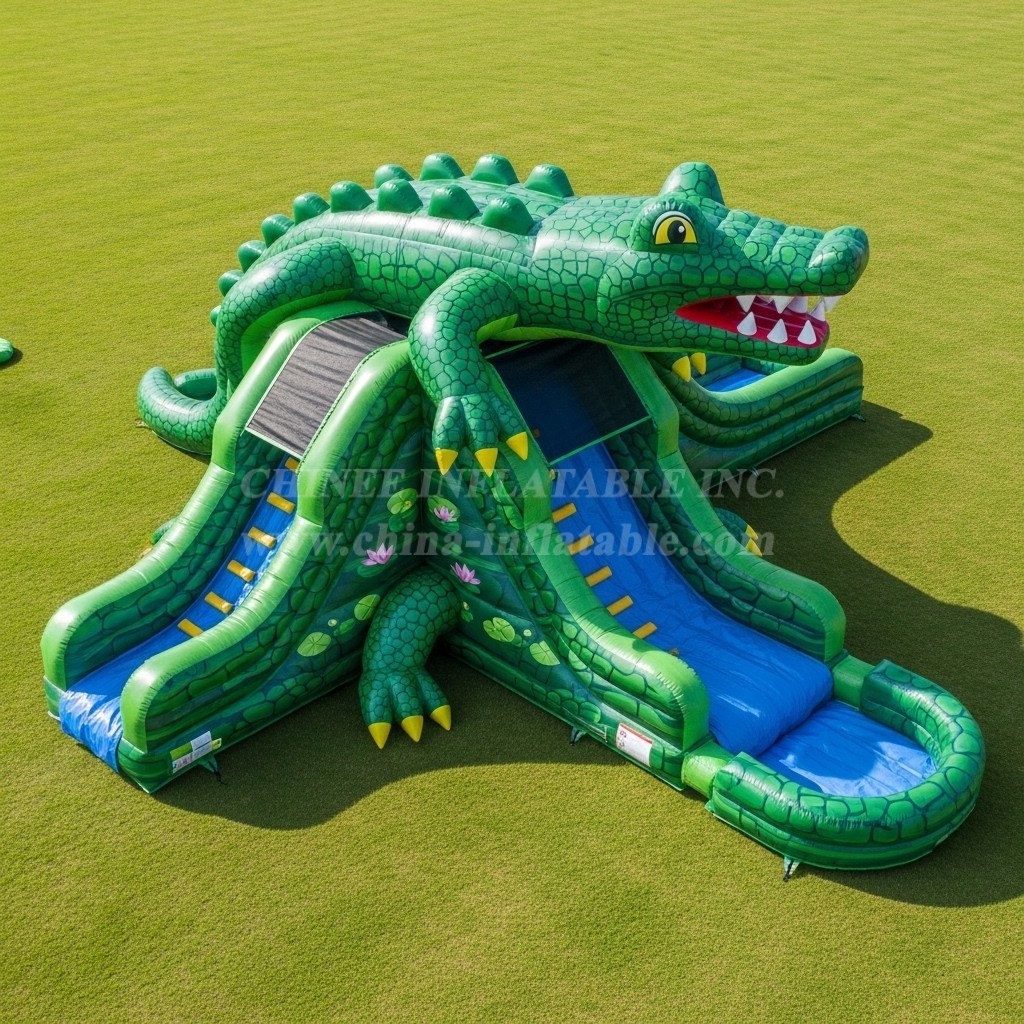 T8-5520 Crocodile Theme Inflatable Water Slide